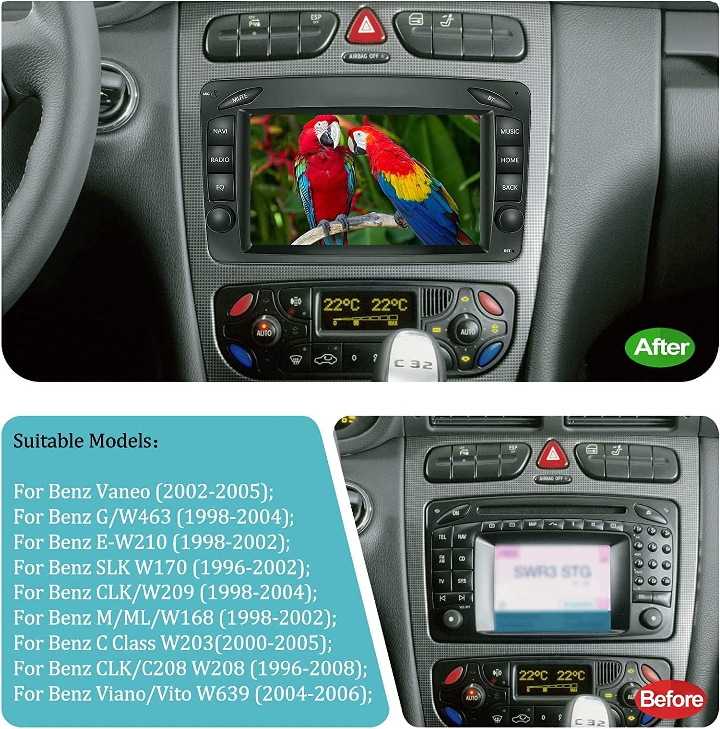 Android 14 Autoradio für Benz-Modelle, 2G32G-D