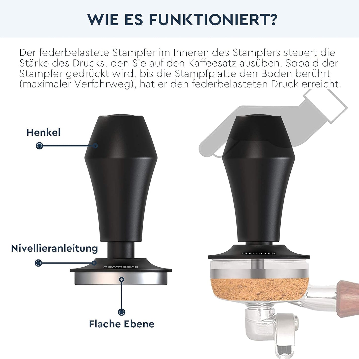 Espresso Tamper V4 mit verstellbarem Anpressdruck, 53.3mm