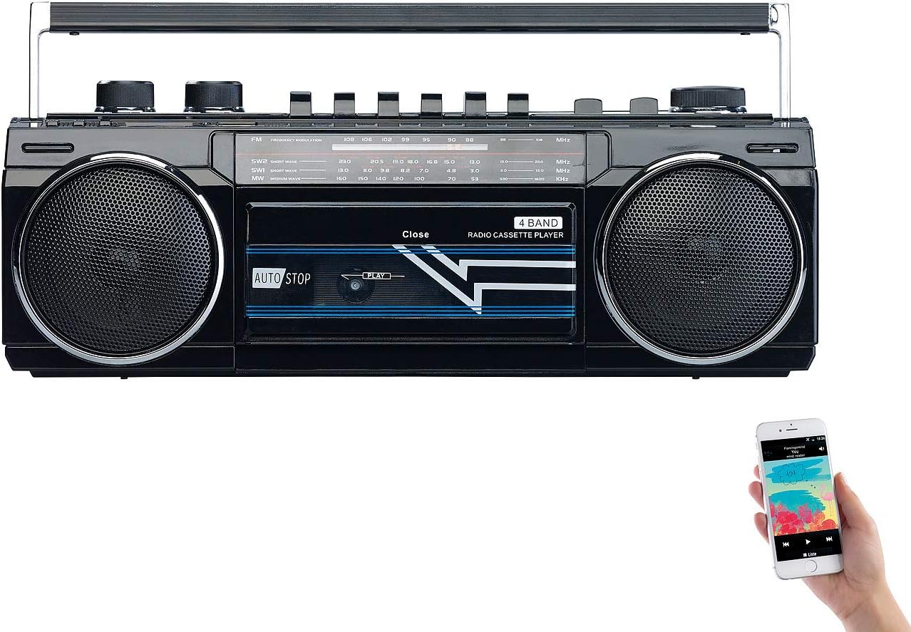 Retro-Boombox mit Kassetten-Player & Bluetooth