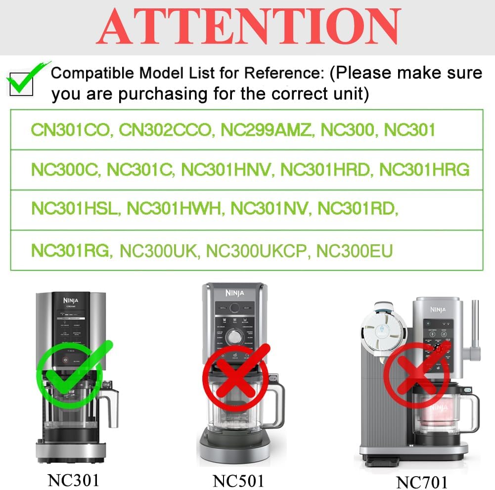 Ersatzdeckel für Ninja Creami NC300EU Eismaschine, Äußerer Schüsseldeckel