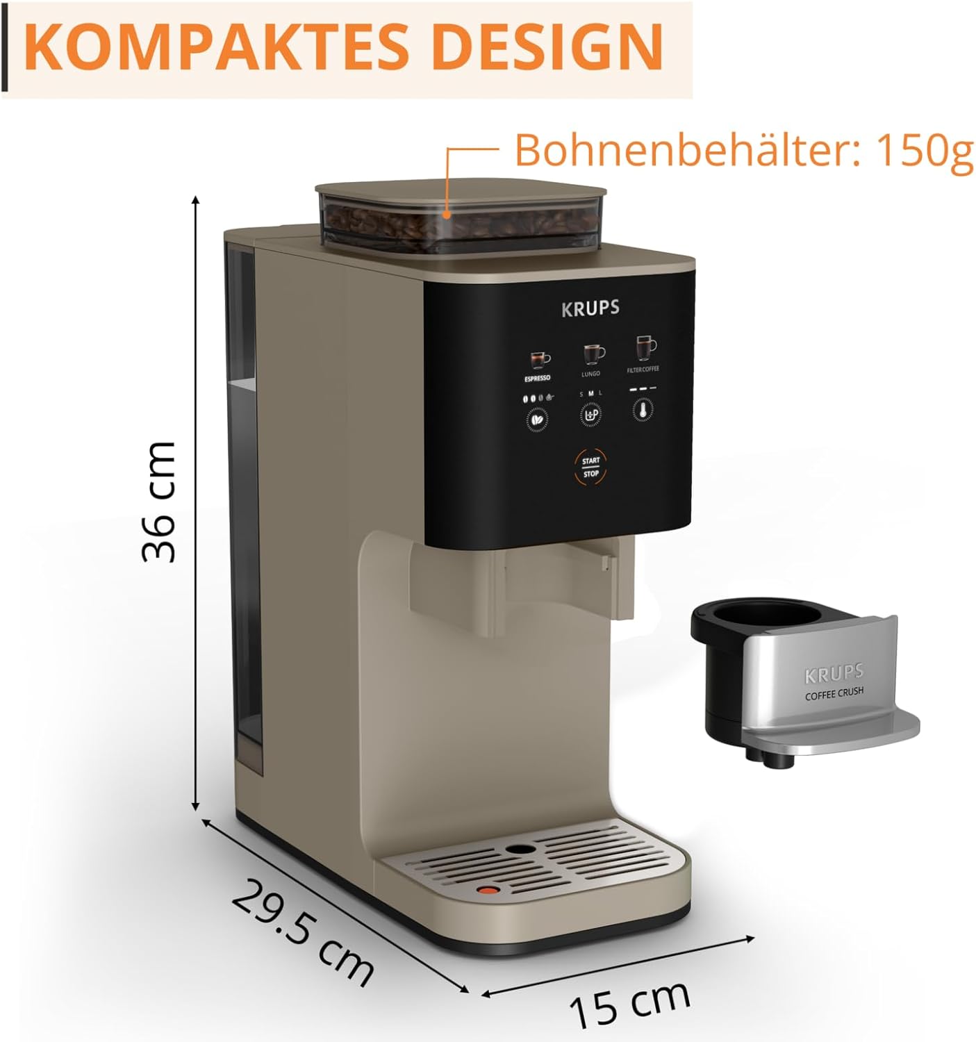 Coffee Crush Extra Kaffeevollautomat, Beige