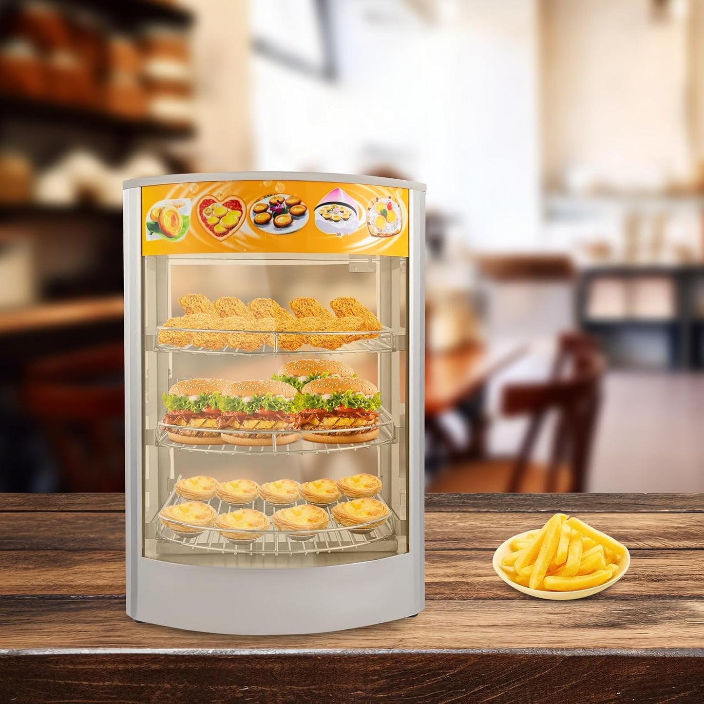Warmhaltevitrine NB-1P, 3 Etagen