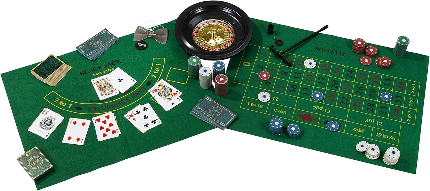 Casino Night Glücksspielset für Erwachsene, Argent