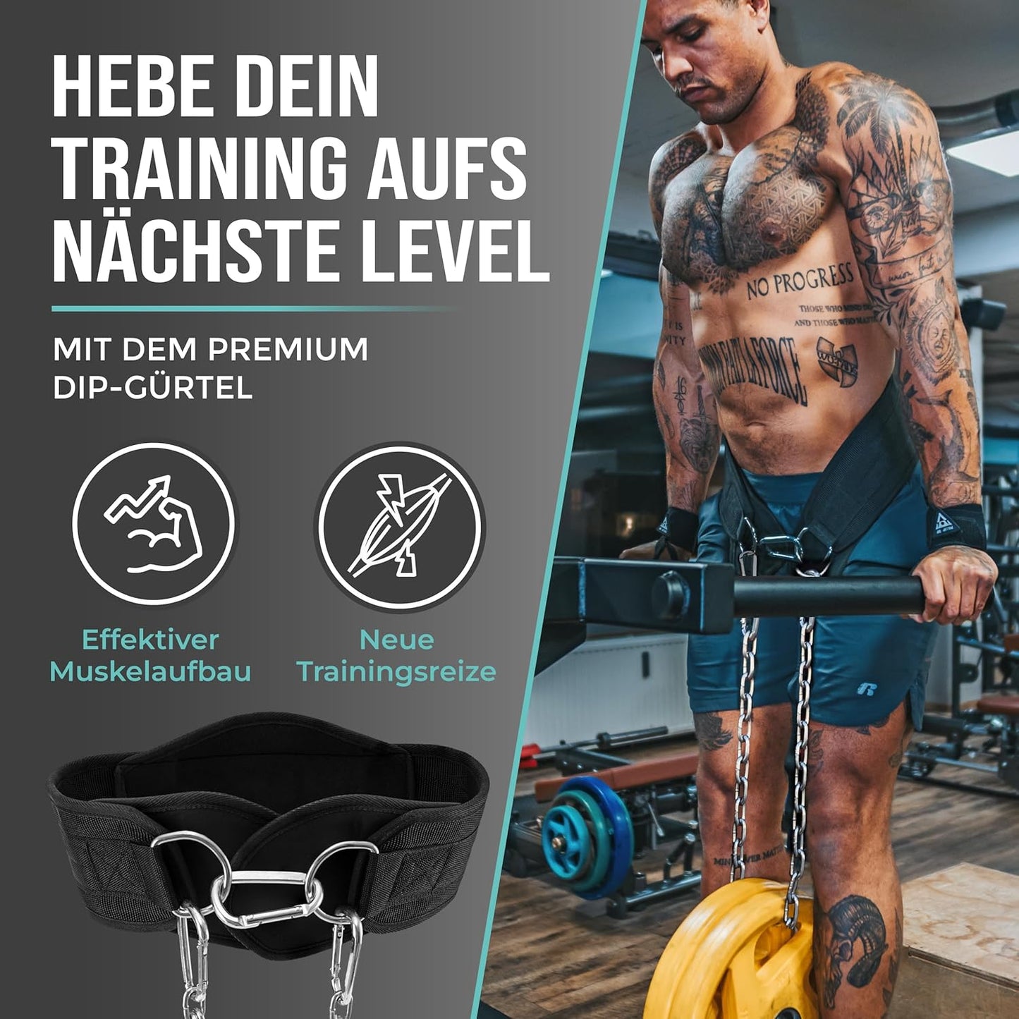 Dip Gürtel mit Kette und Karabiner