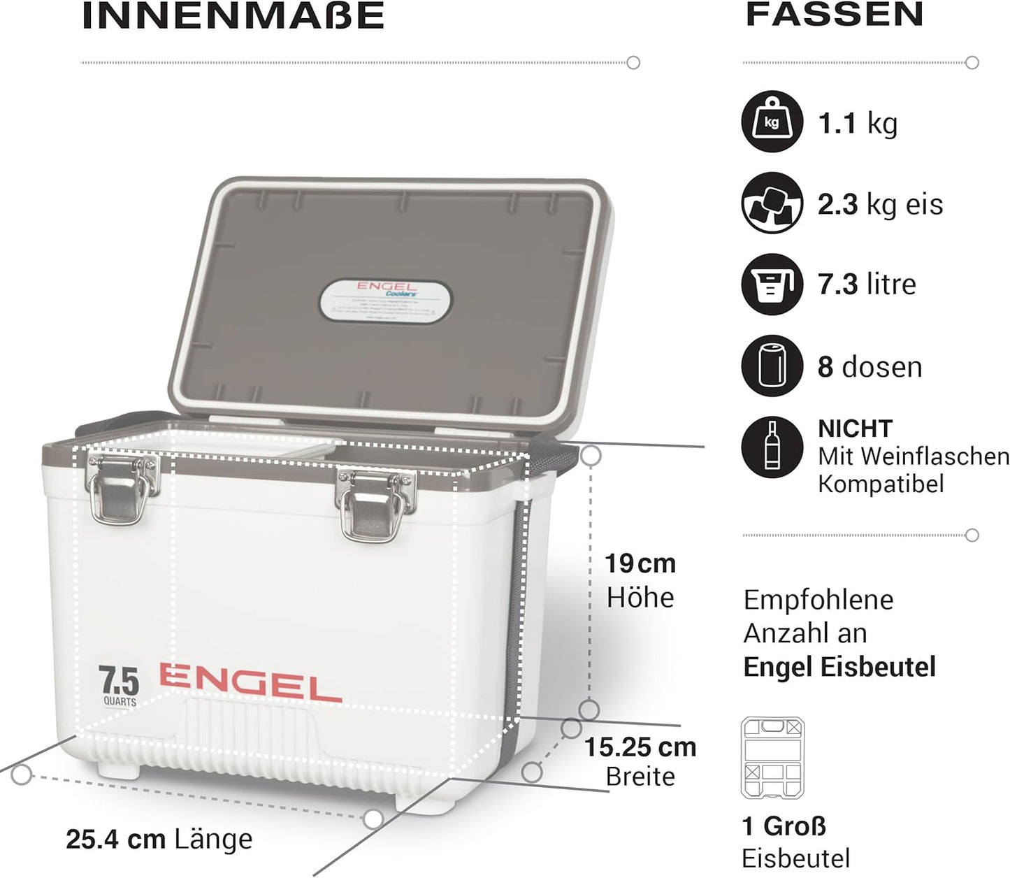Kleine auslaufsichere Kühlbox UC7B, 7.1 Liter Blau