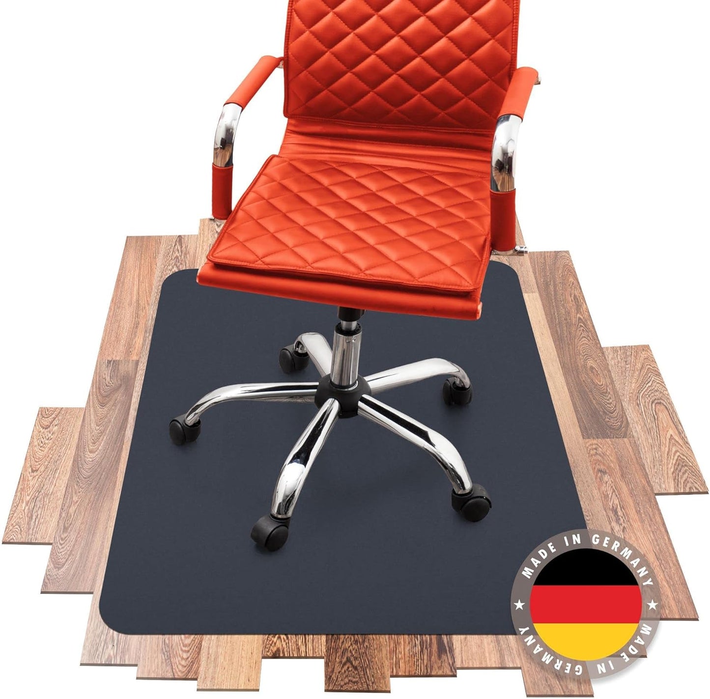 Kratzfeste Bodenschutzmatte für Bürostühle, Fussbodenheizung geeignet, Anthrazit 90 x 120 cm