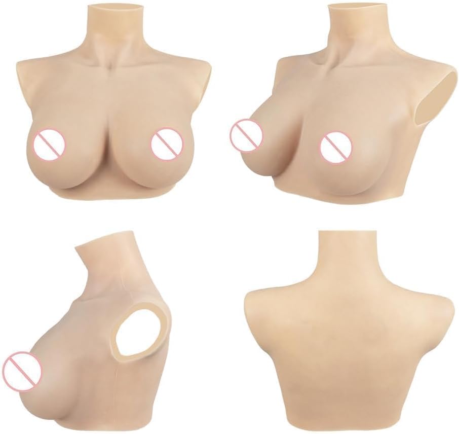 Brustformen für Crossdresser & Cosplay, B cup-Flüssig Silikon Füllung Elfenbeinweiss