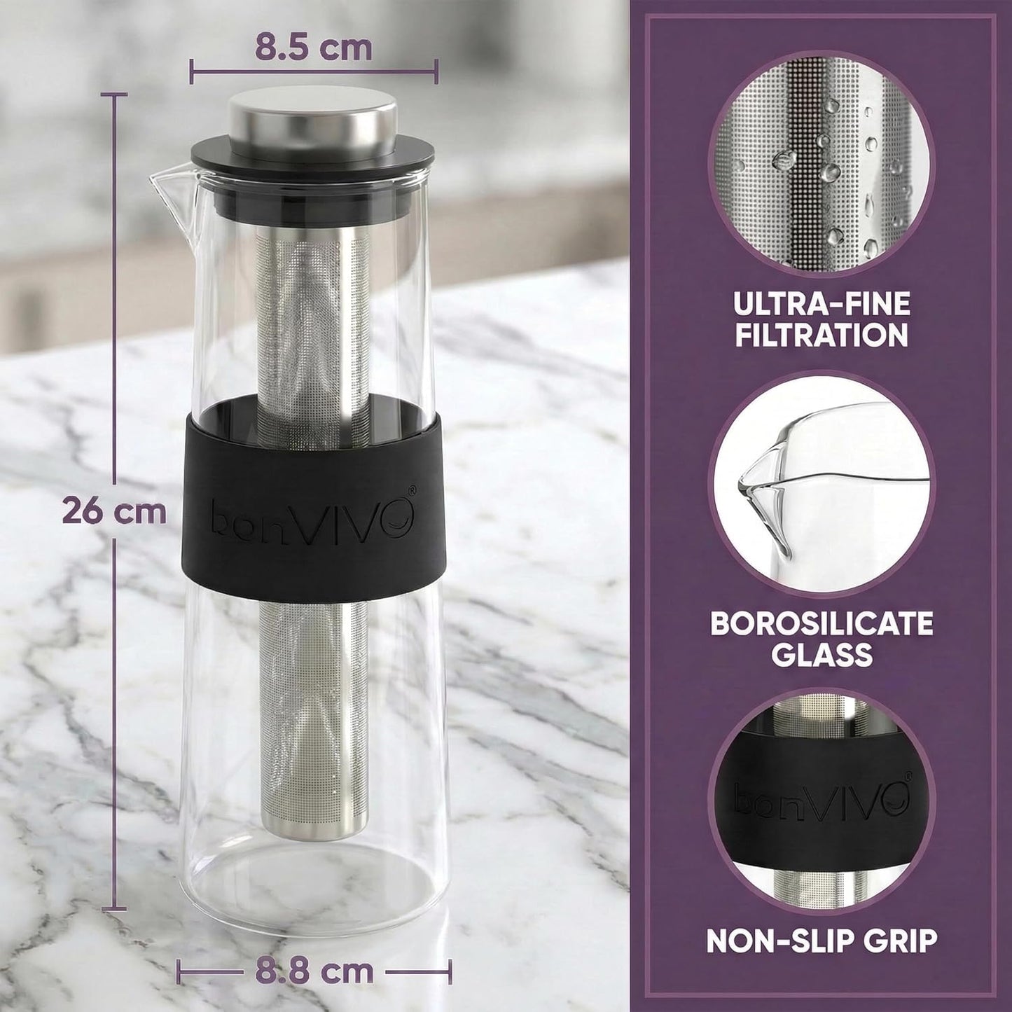 Cold Brew Kaffee & Eistee Maker mit Permanentfilter