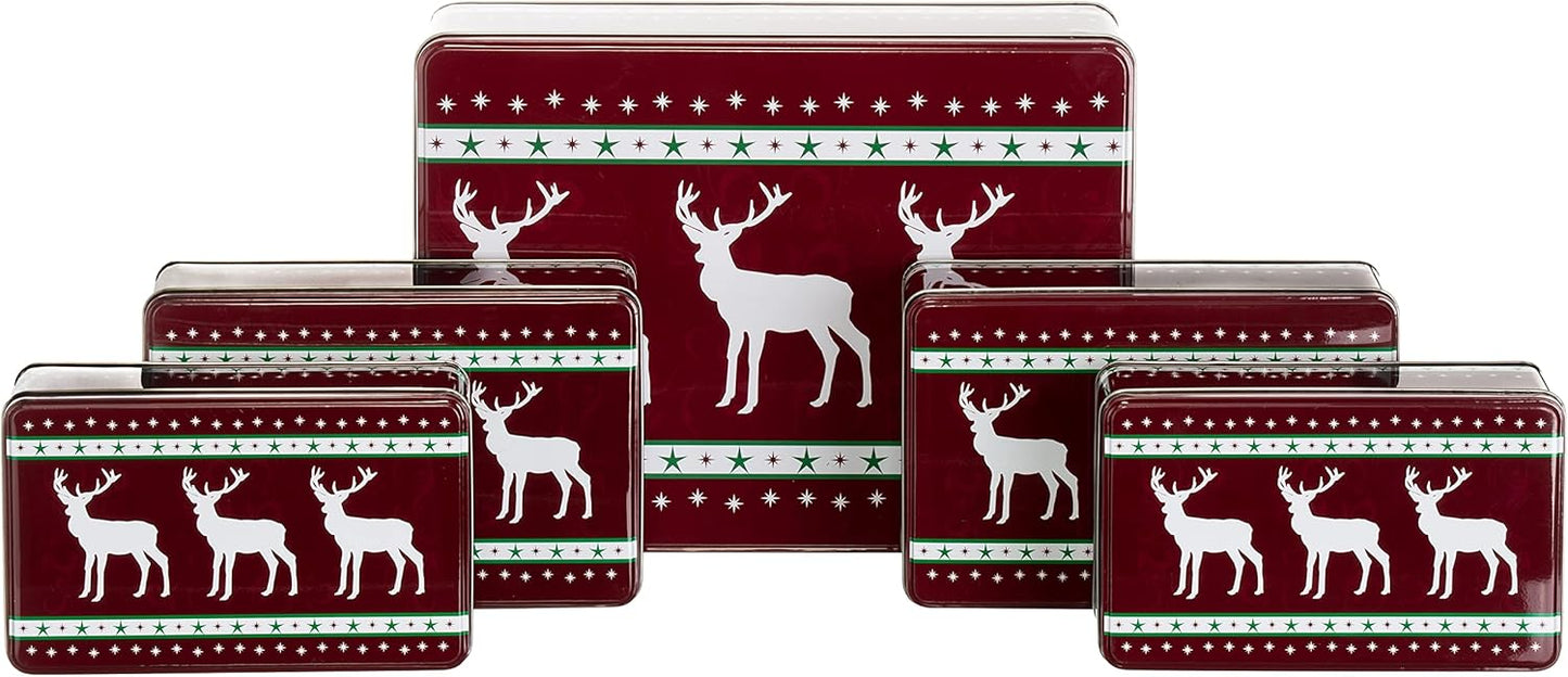 Keksdosen-Set mit Rentiermotiv (5-teilig), 5er Set Rentier