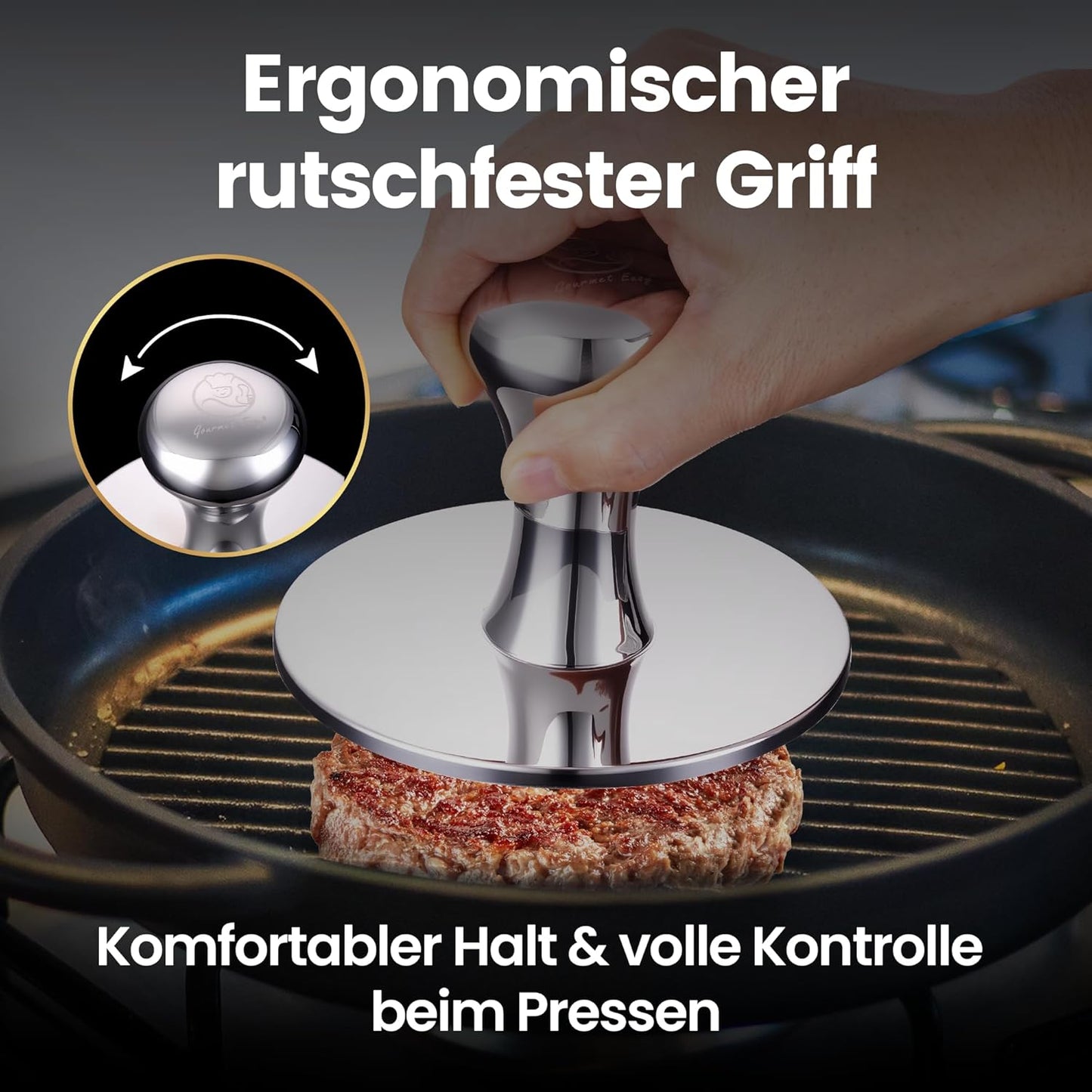 2-in-1 Burgerpresse mit Trennpapier, Burgerpresse 2-in-1