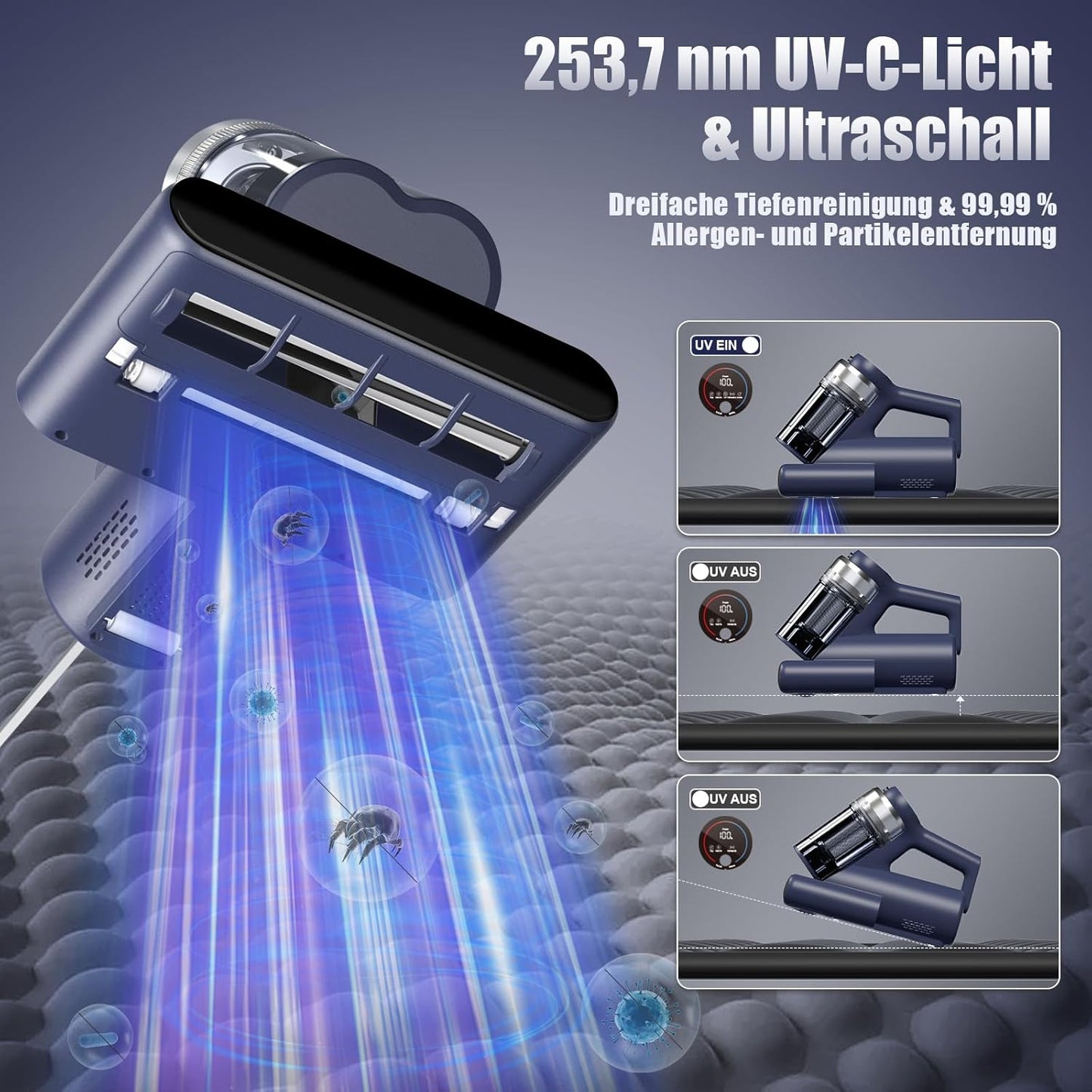 Matratzensauger mit UV-Licht & HEPA-Filter