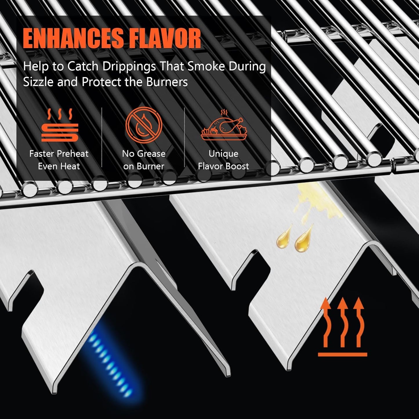 Aromaschiene für Spirit 300 Grills, 201 Stainless Steel for Spirit 300 & II 300