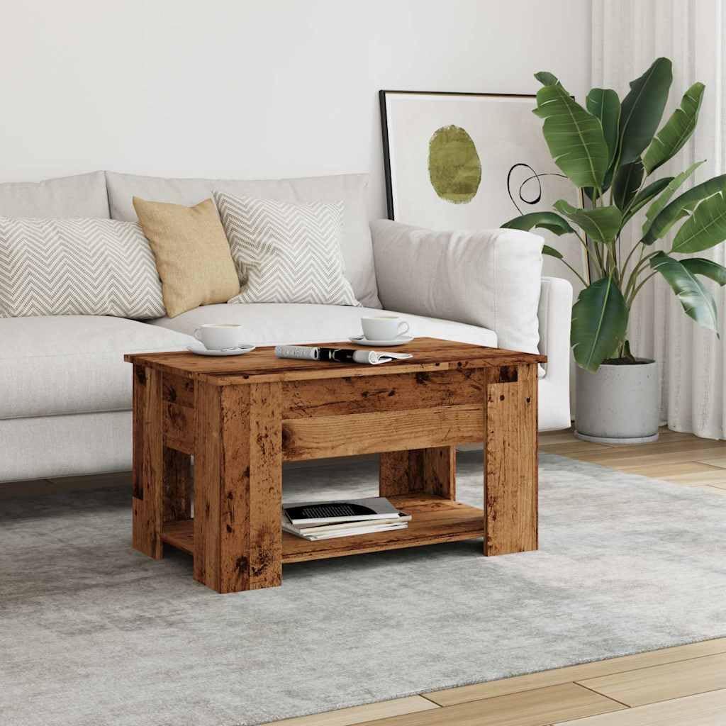 Höhenverstellbarer Couchtisch, Altholz|79 x 49 x 42.5 cm
