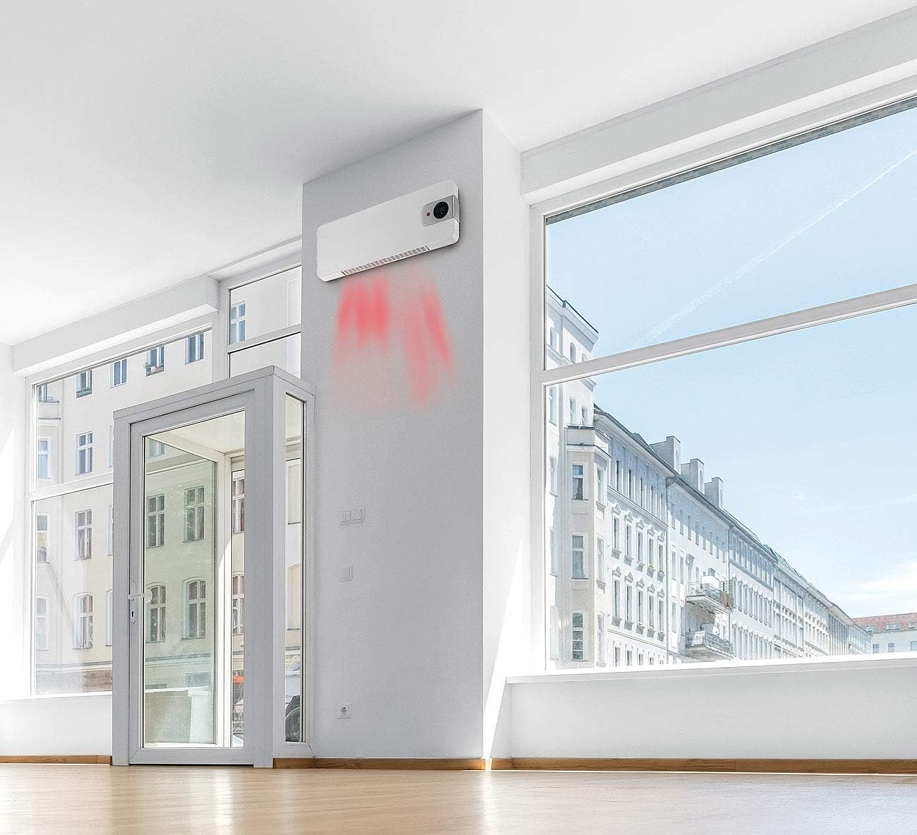WLAN-Keramik-Wandheizlüfter, Weiss, Kompatibel mit Google & Alexa