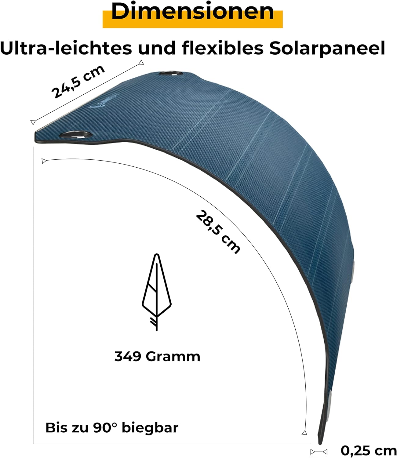 Flexibles Solarpanel, LEAF PRO 7,5W
