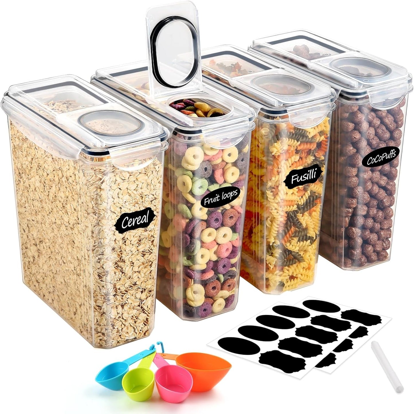 ‎4-teiliges Vorratsdosen Set mit 16 Etiketten, YH-308-4PCS