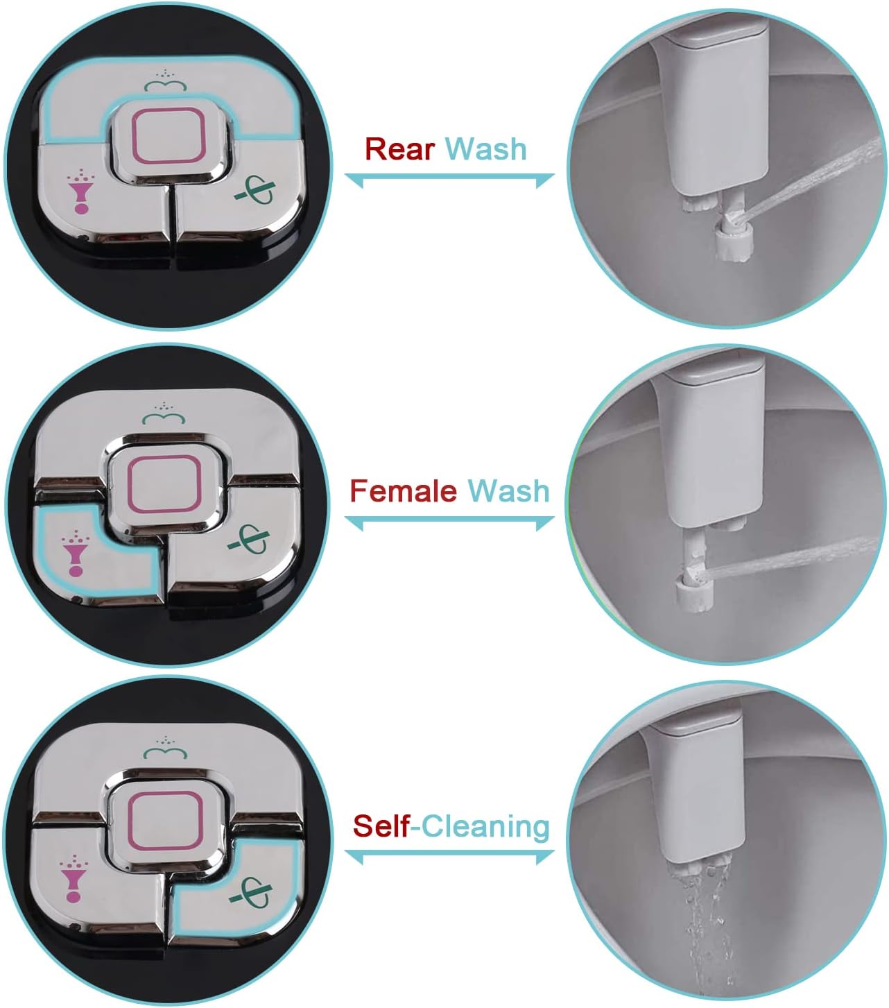 Bidet-Einsatz für Toilette, Schwarz