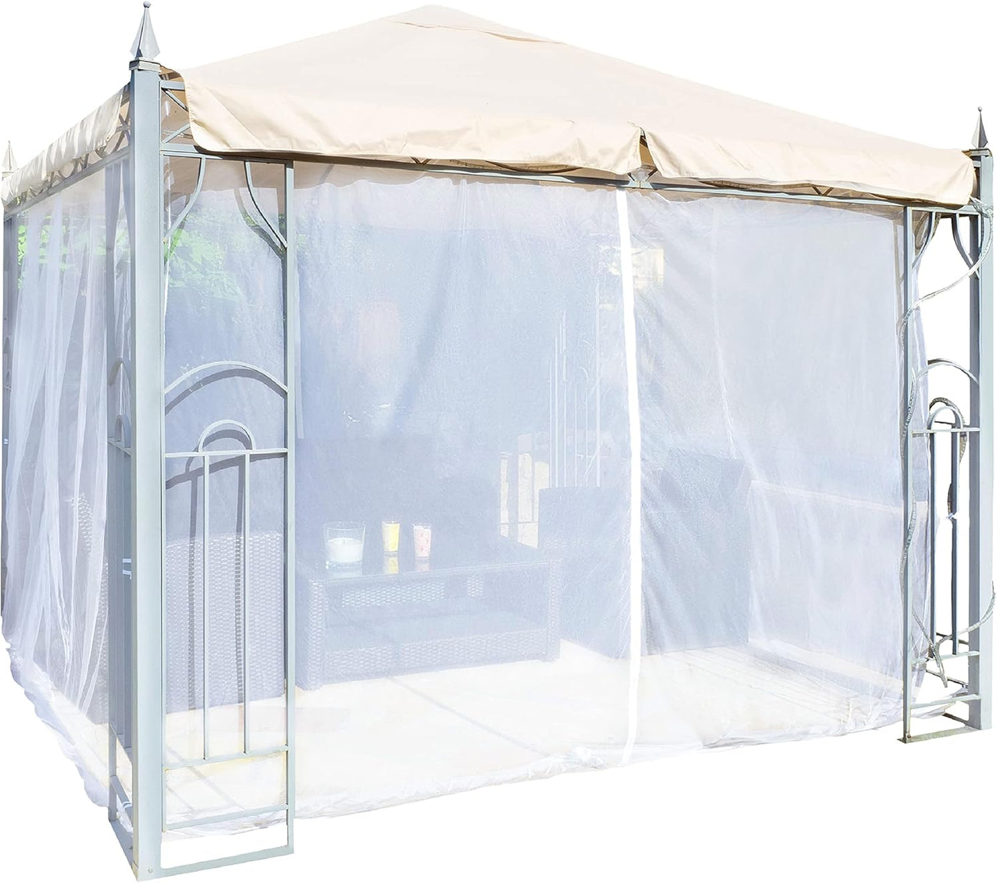 Moskitonetz für Pavillon, 400x400 Weiss