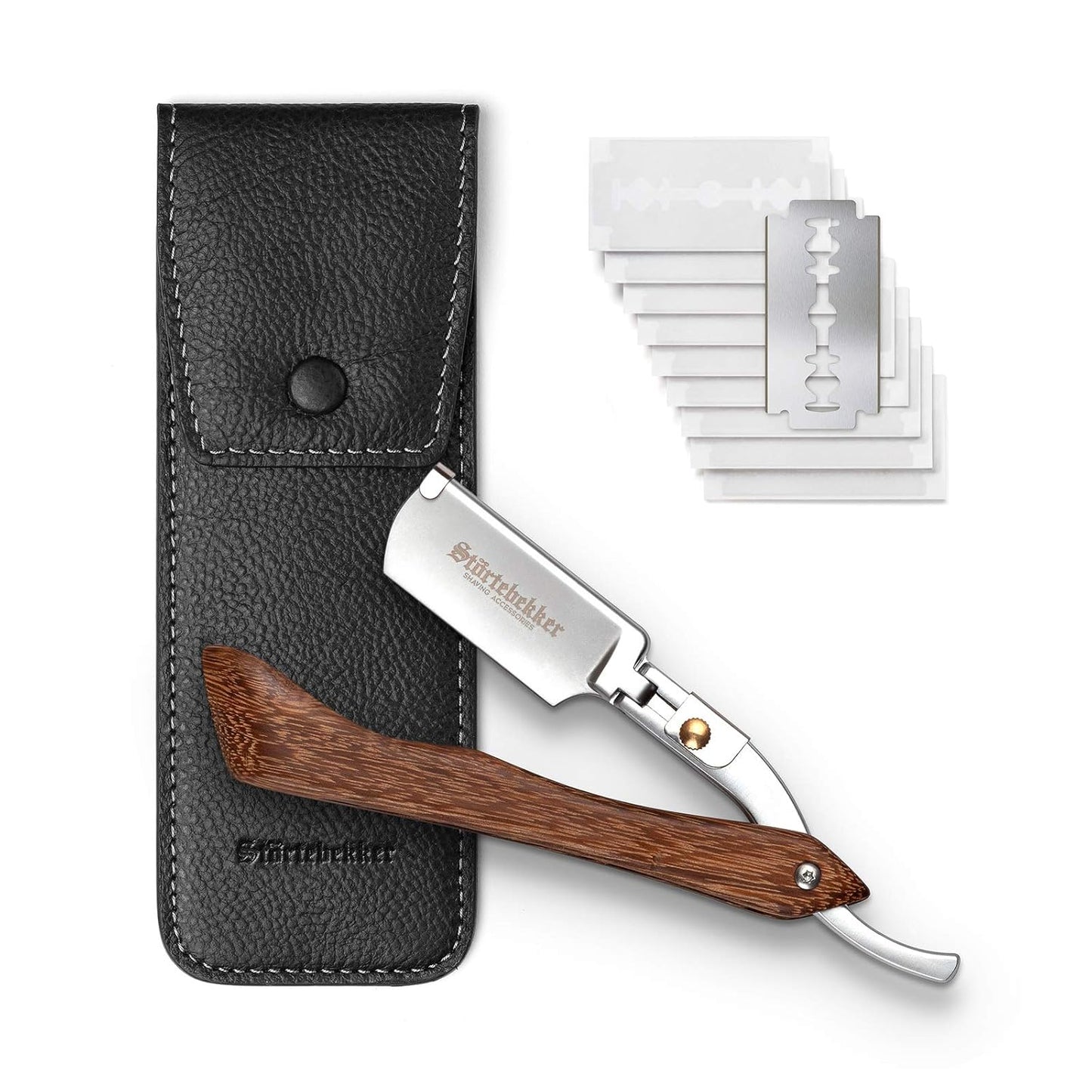 Rasiermesser All-in-one Set, Holz Schwarz