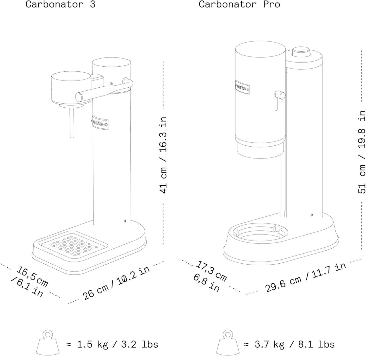 Carbonator Pro Wassersprudler mit Glasflasche, Stahl, Mattschwarz