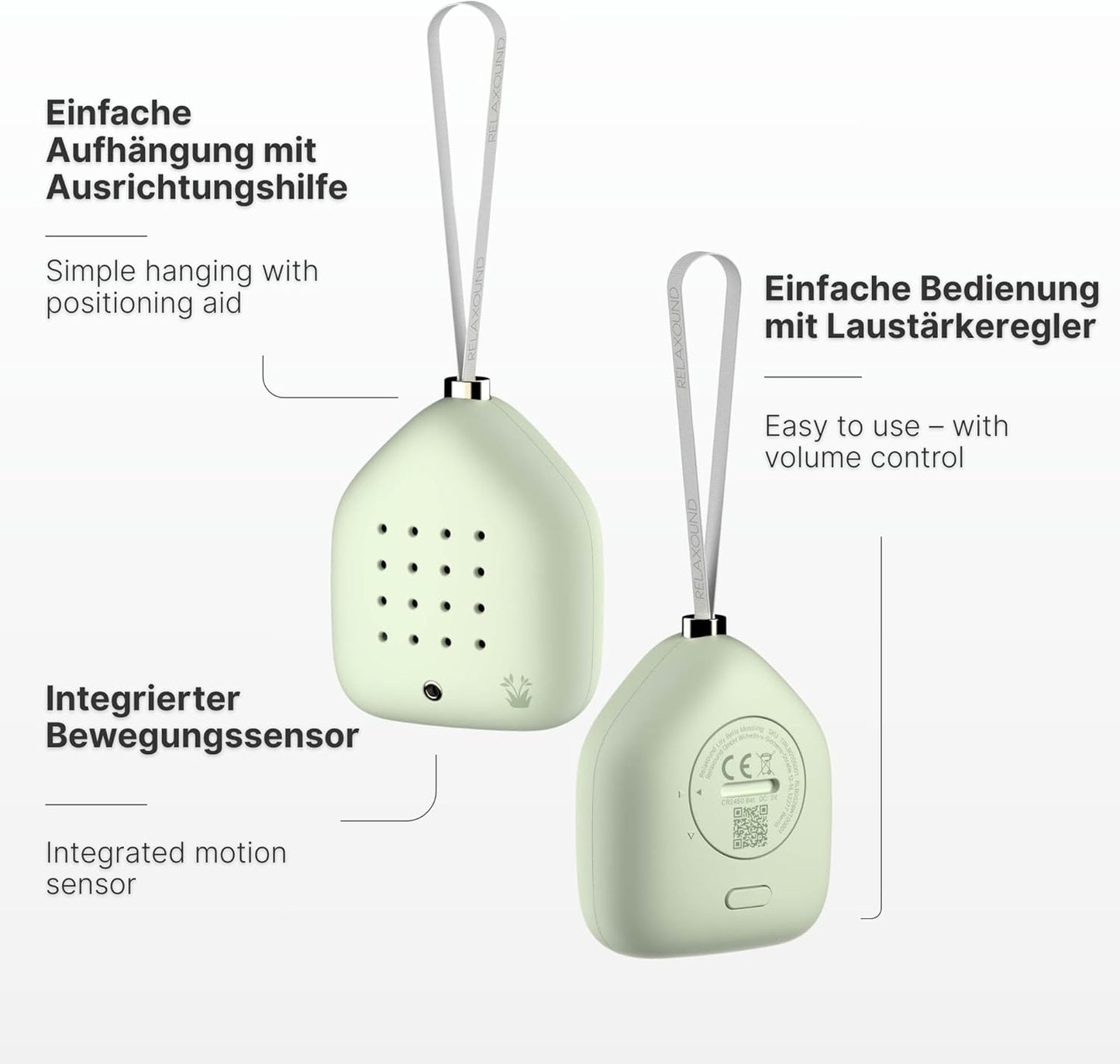 Lily Bells Klanghänger mit Bewegungsmelder, Pastell-grün