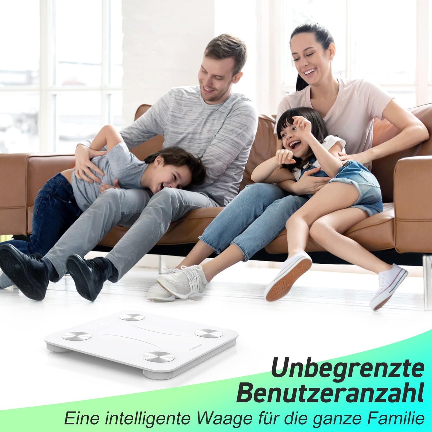 Digitale Personenwaage mit Bluetooth-Funktion, Weiss (30x30)