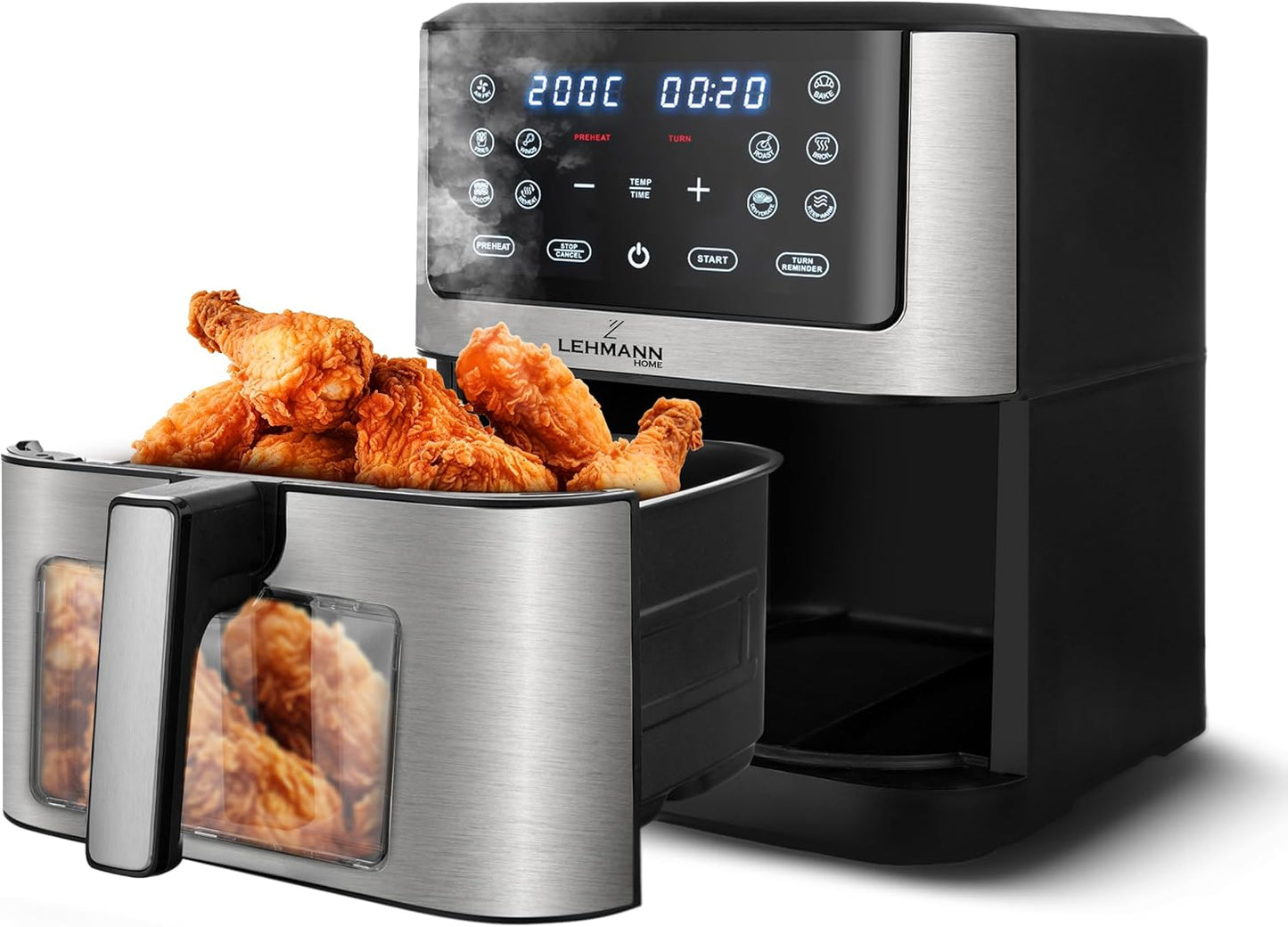 Heissluftfritteuse Air Fryer ‎LHODF-1435 mit Sichtfenster, 12 Programmen & Timer, 8L mit Sichtfenster v2