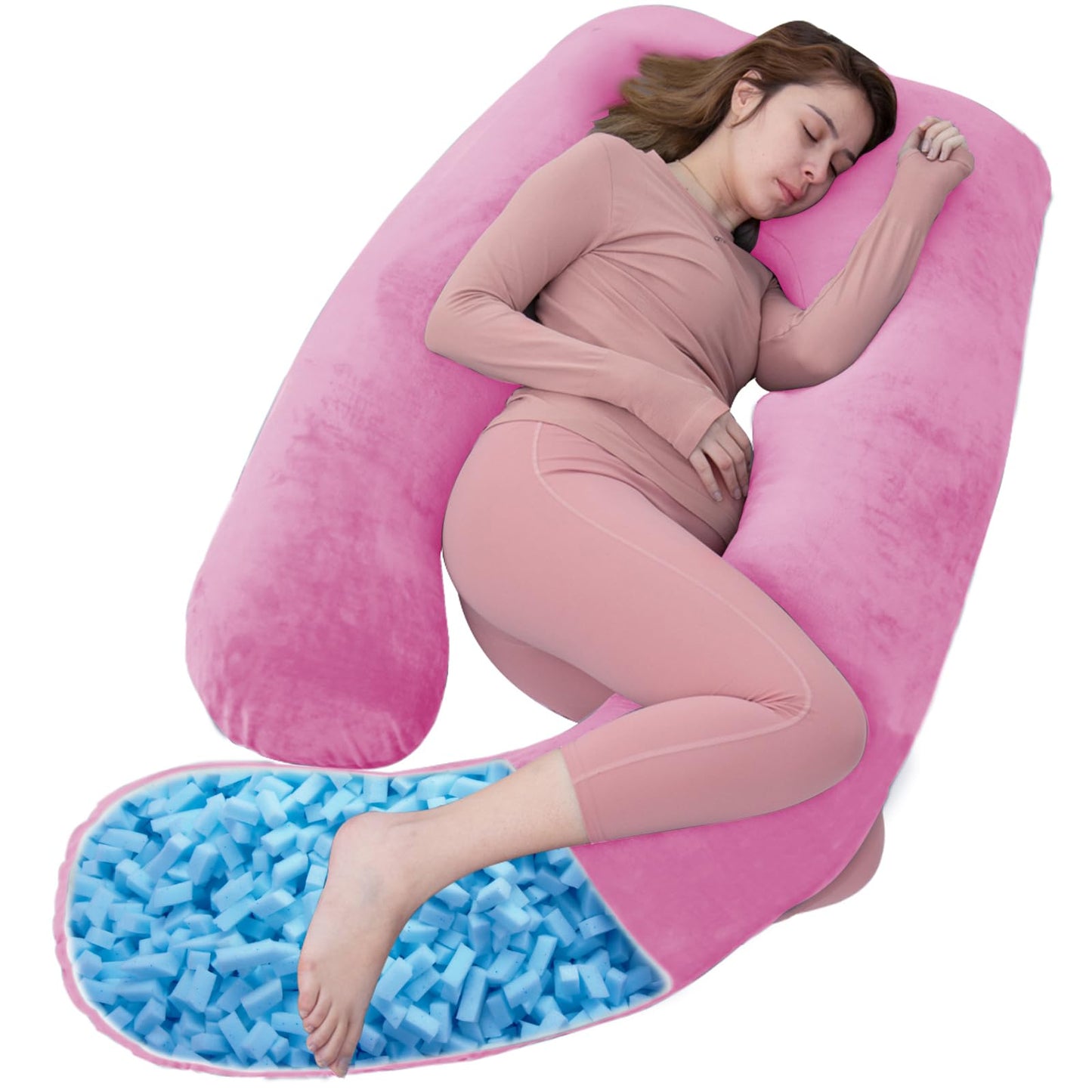 U-förmiges Schwangerschaftskissen, Violett-memory Foam