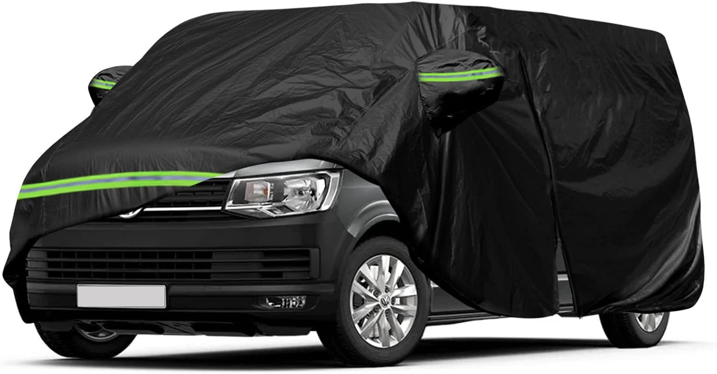Autoabdeckung für VW T5 T6 LWB, Wetterfest UV-beständig, Schwarz, Maßgeschneidert für VW T5 T6 LWB, L530(490–530cm)