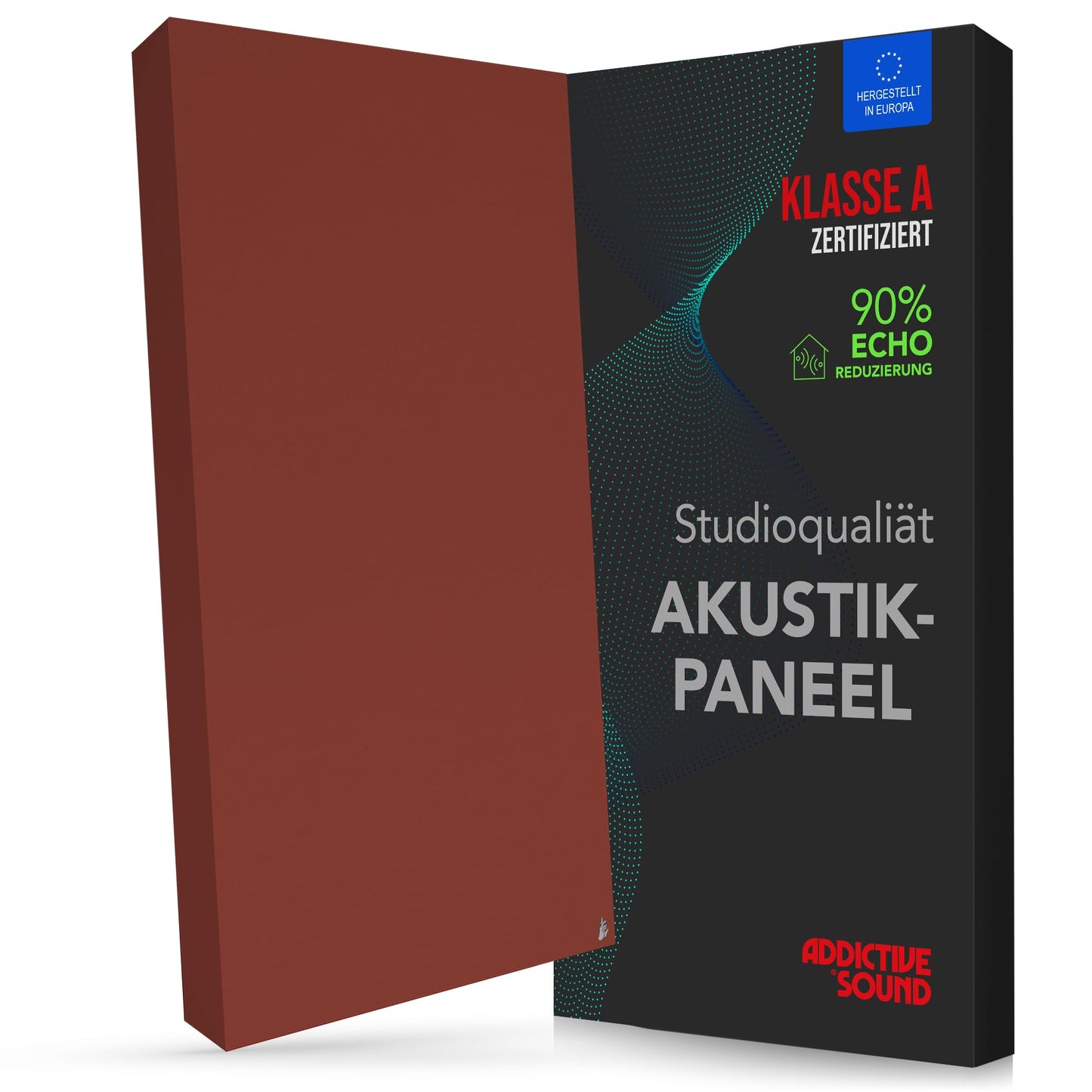 Schallabsorber Akustikpaneel mit Montageset, 100x50x11 cm Bordeauxrot