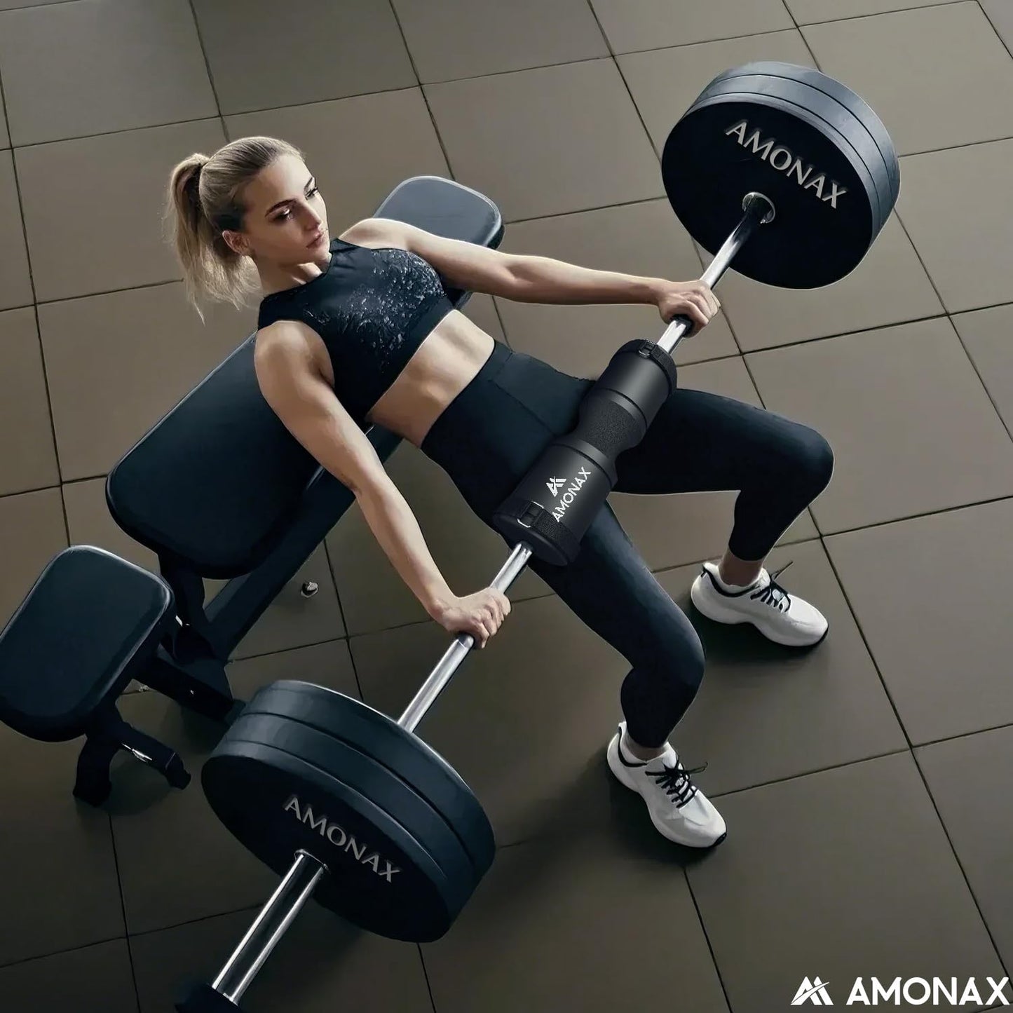 Langhantel Nackenschutz für Hip Thrust & Squats, Schwarz - Schaumstoff