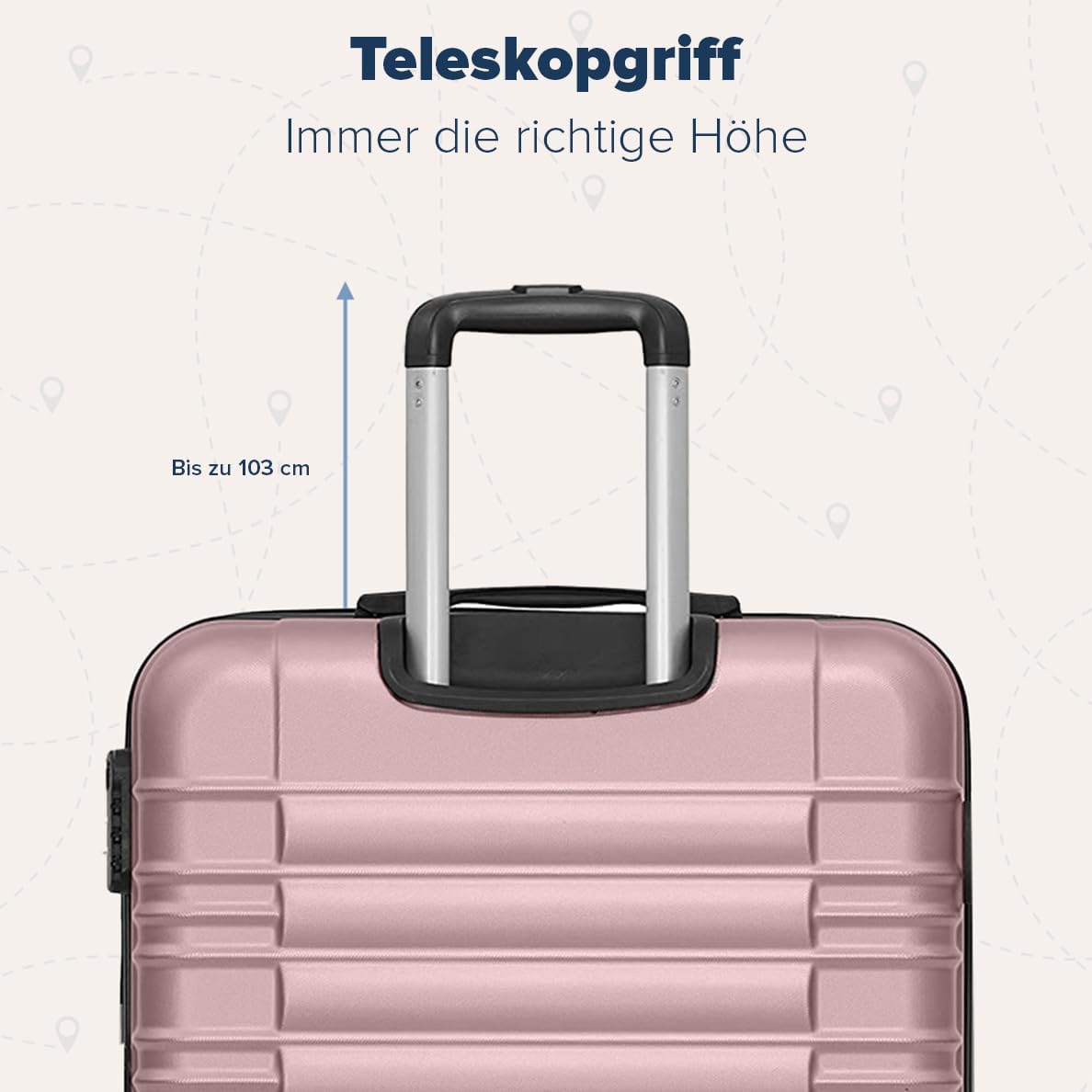 3-teiliges Kofferset, Small + Medium + Large / Roségold
