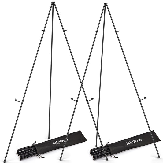 2-teiliges Kunststaffelei Set, klappbar, black 63“ -2 pack