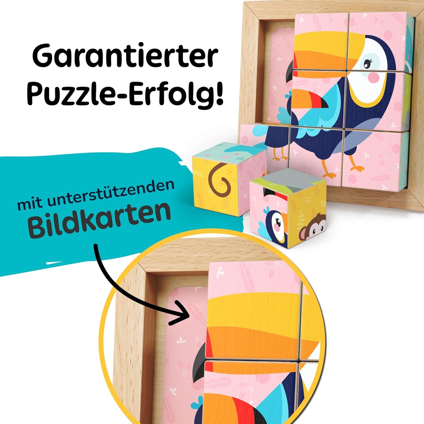 Bilderwürfel Puzzle aus Holz