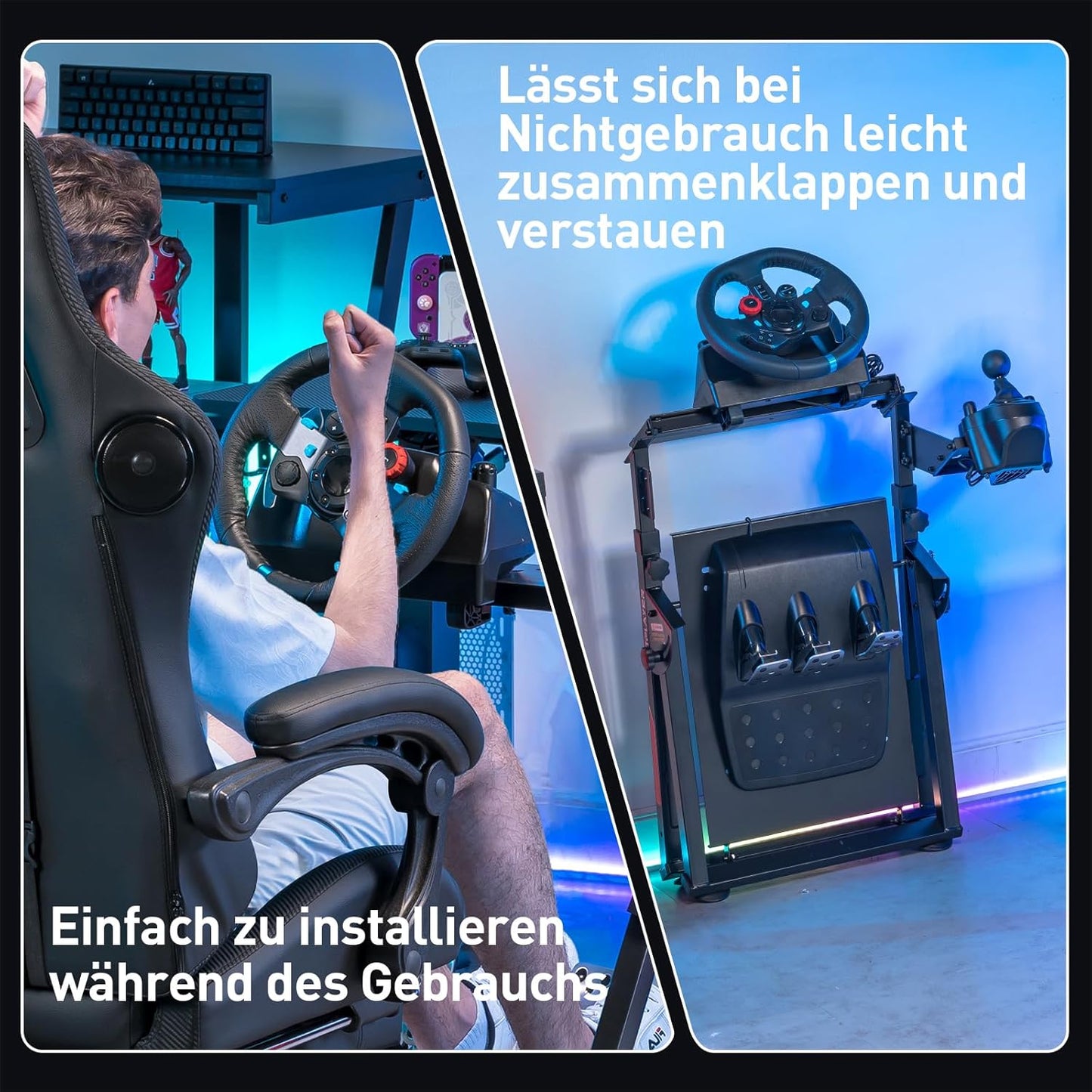 Lenkradständer für Gaming Wheels, rot-pro
