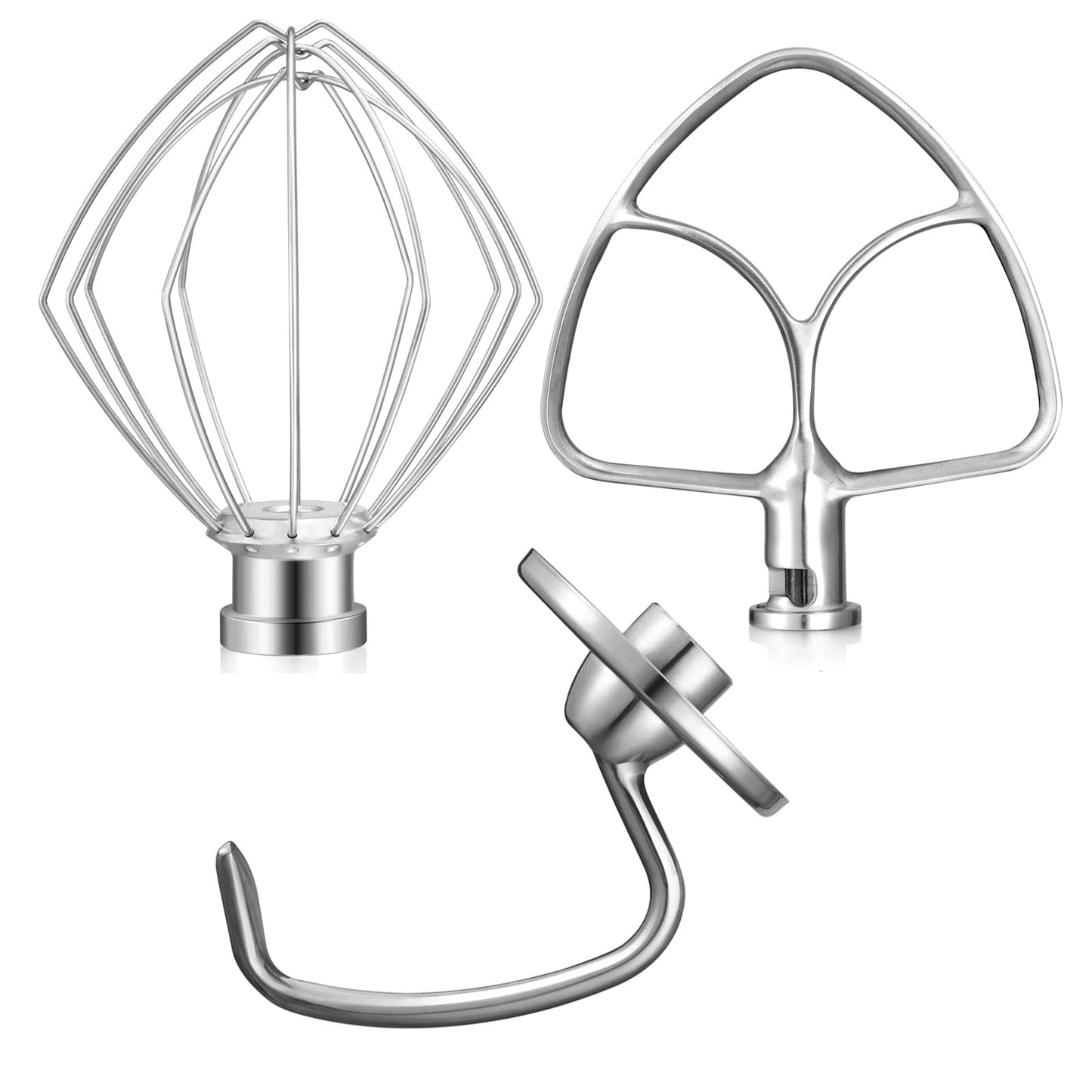 Mixerzubehör-Set für KitchenAid (3-teilig), Wire Whip+Dough Hook+Flat Beater
