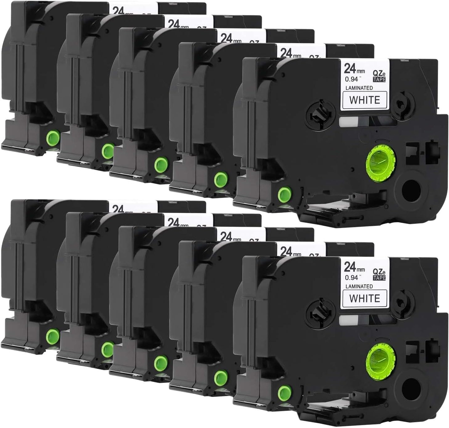 10er Set Beschriftungsband für Brother Beschriftungsgeräte, 24mm 10 pack