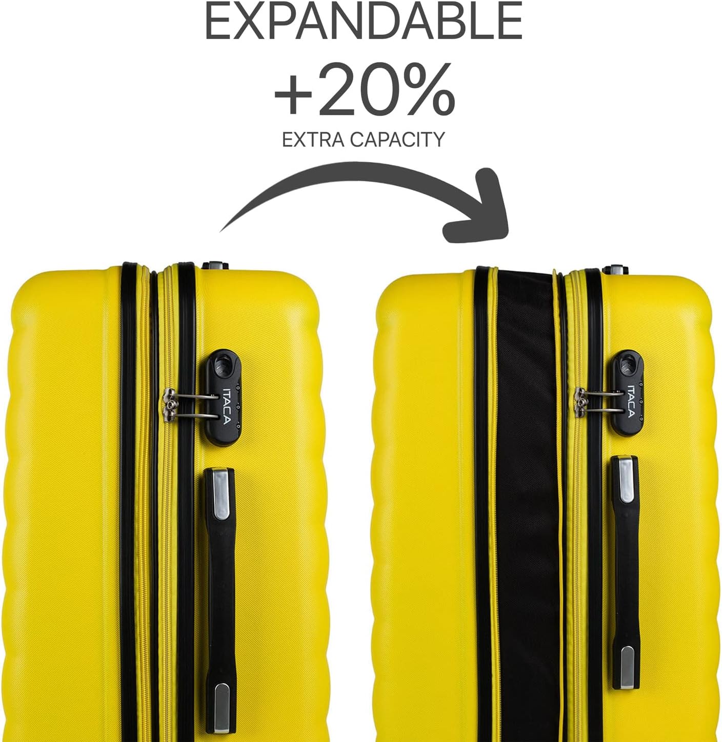 2-teiliges Reisekoffer-Set, Gelb S + M