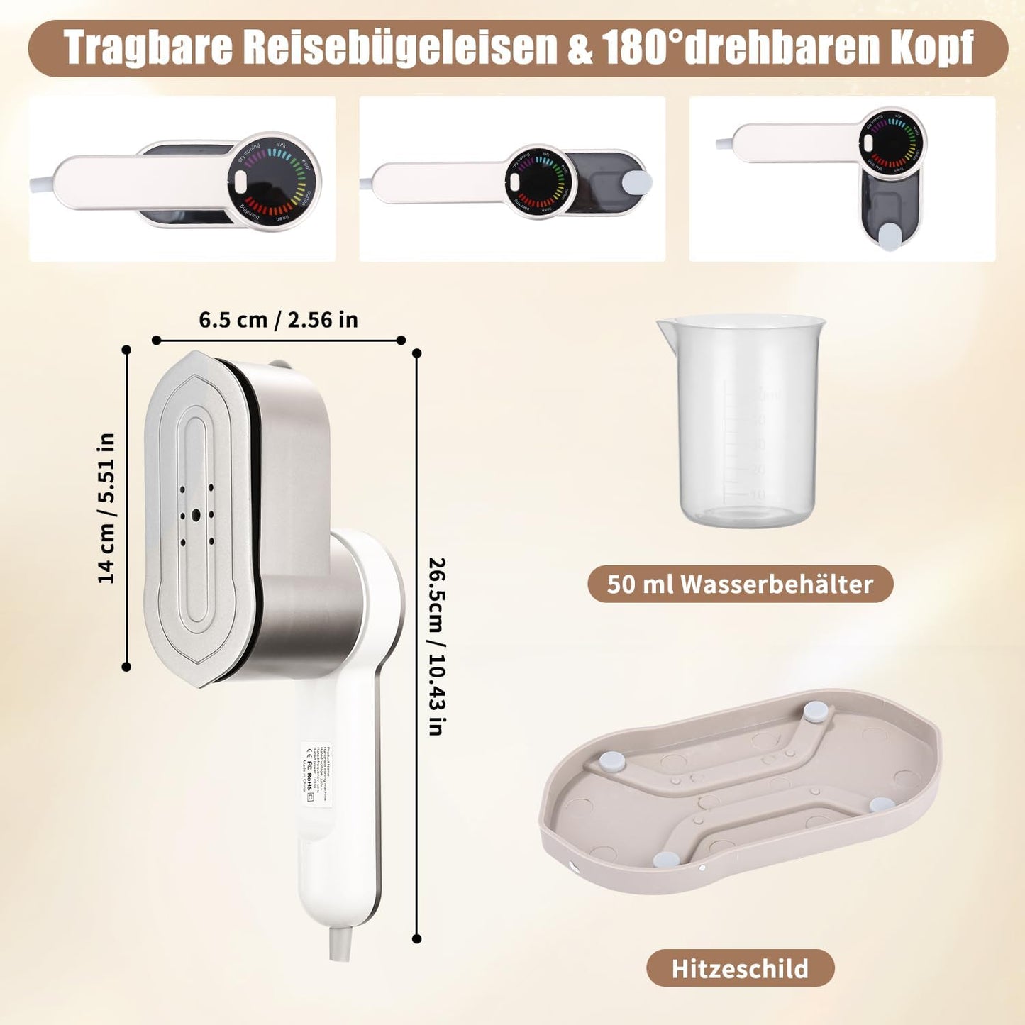 Reise-Dampfglätter & Bügeleisen 2-in-1 (1200W)