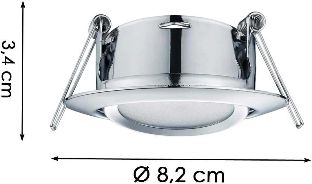 3er-Set LED-Einbauleuchten Rila, rund 3er Chrom