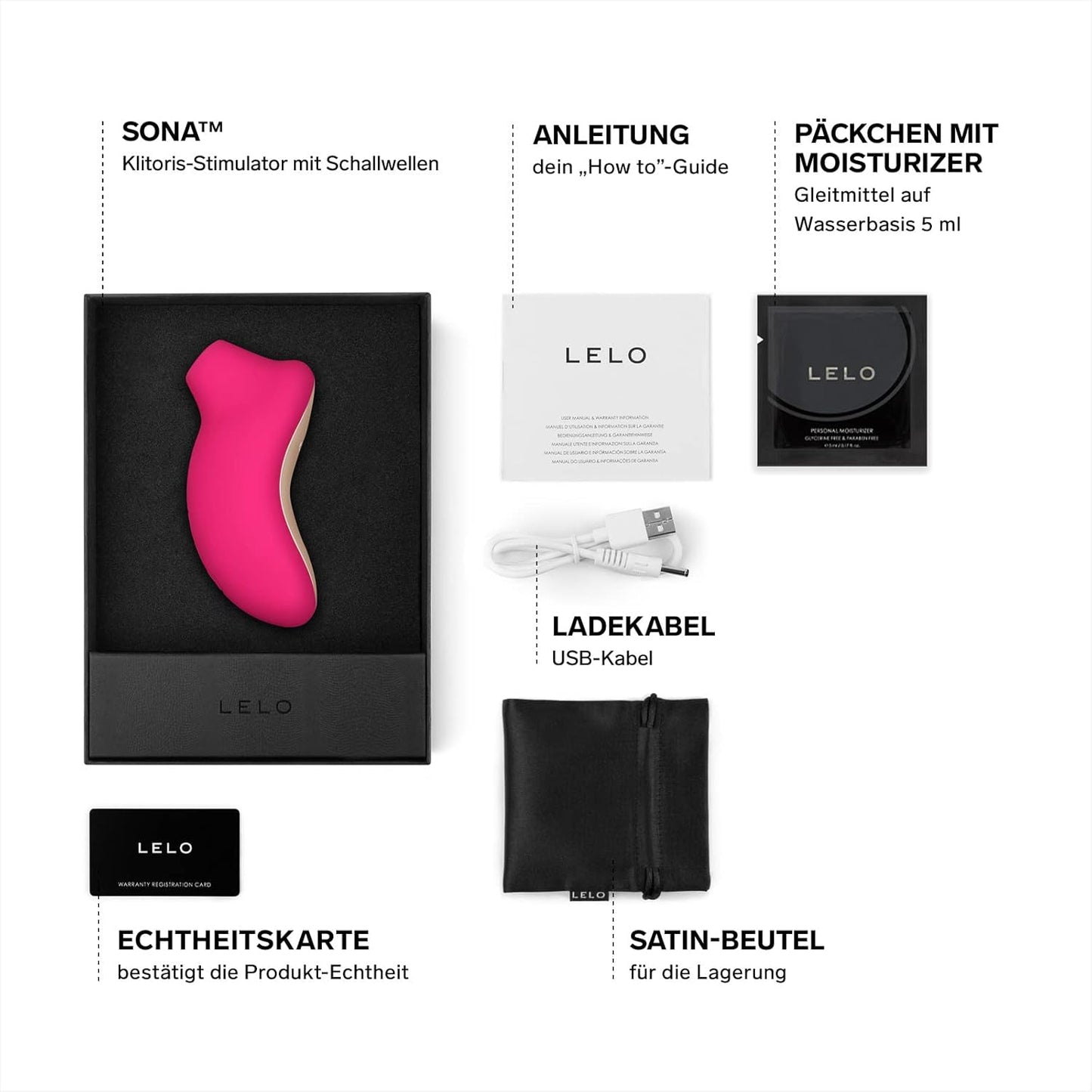 Sona Druckwellenvibrator, Cerise