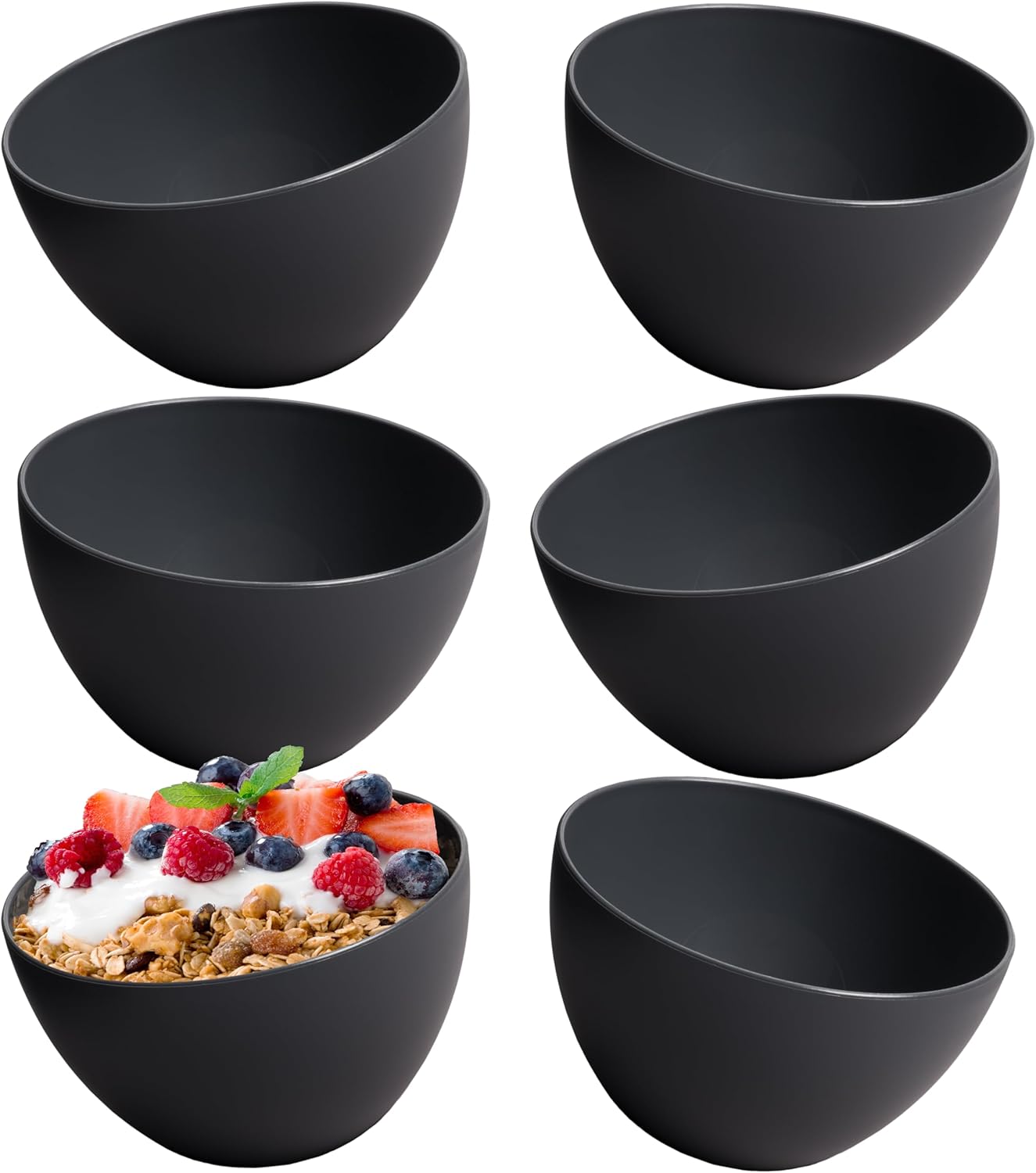 Müslischalen-Set, 6 x 750 ml Anthrazit Schwarz
