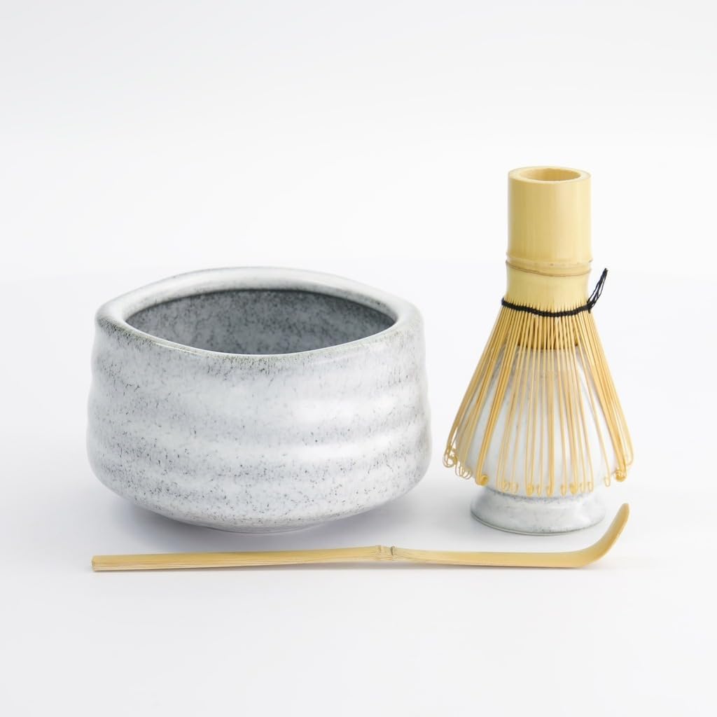 4-teiliges Matcha-Set für Teezeremonien, Grau