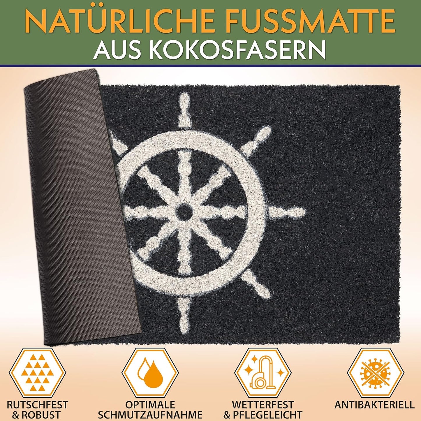 Antirutsch Fussmatte, Steuerrad - Blau