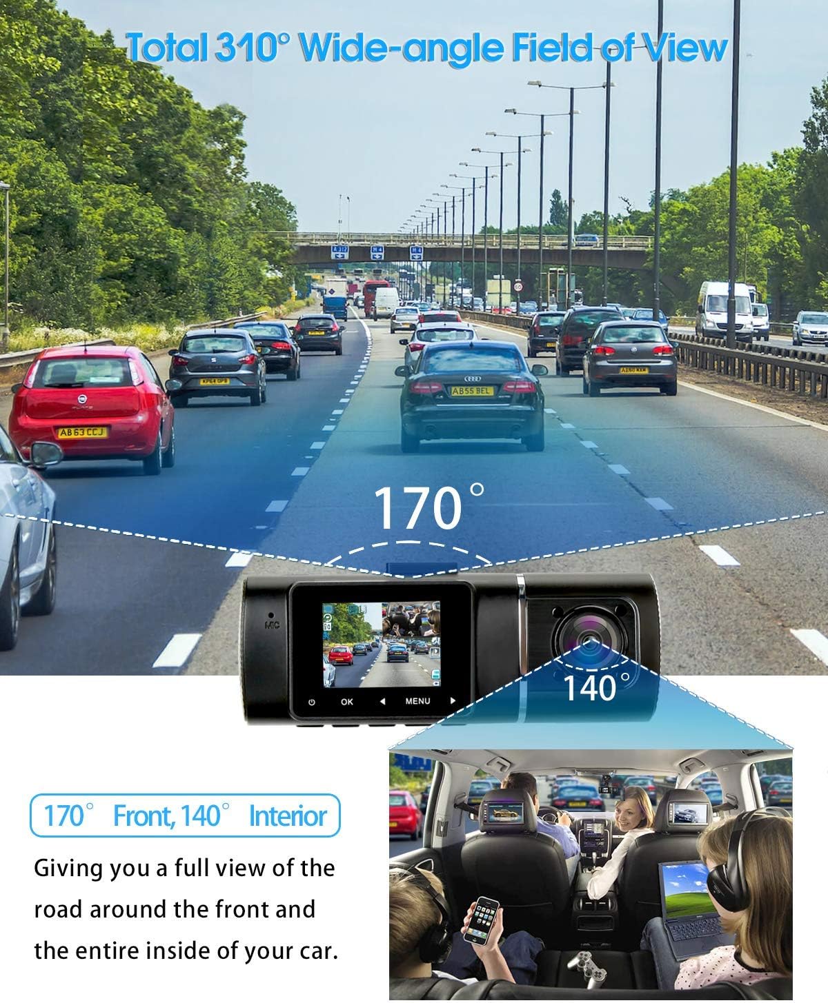 J05 Dashcam 1080P mit Parküberwachung & Nachtsicht