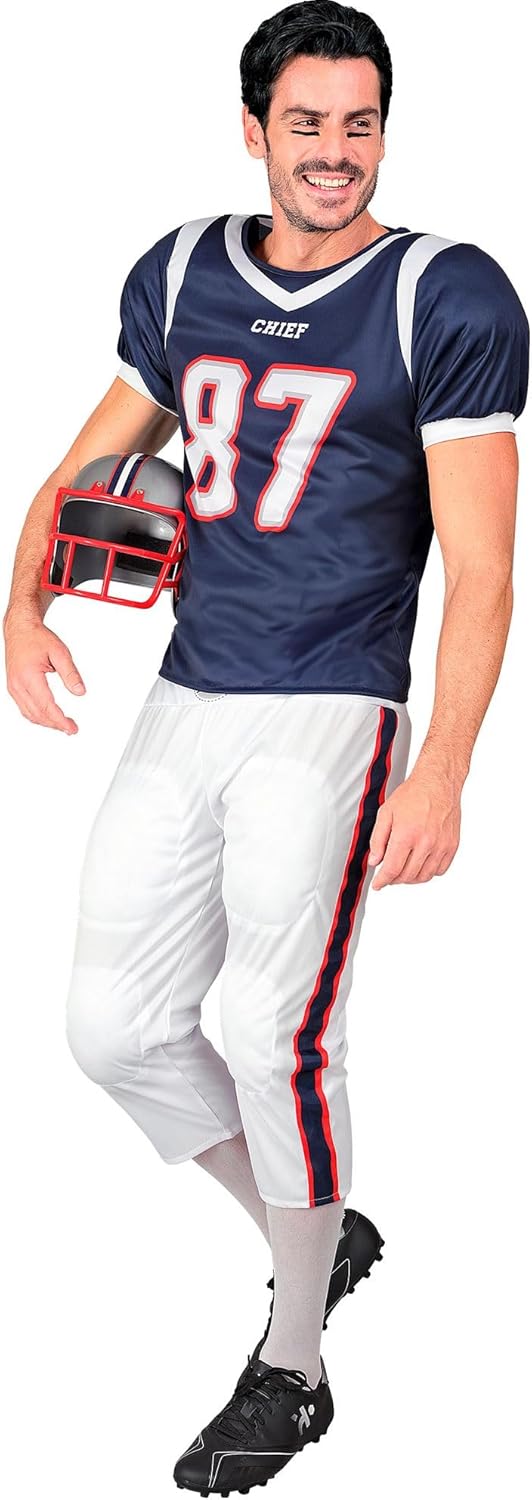 American Football Spieler, S Blau, Weiß