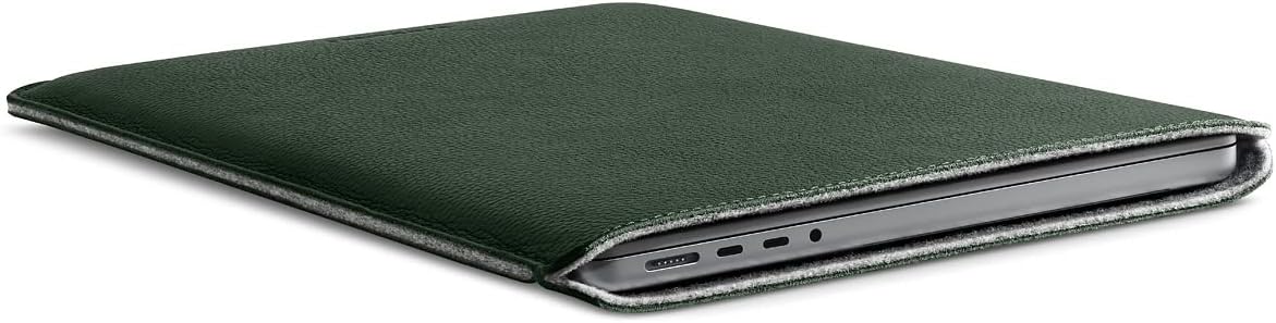 Schutzhülle für MacBook Pro 14 Zoll aus Leder, MacBook Pro 14 Grün
