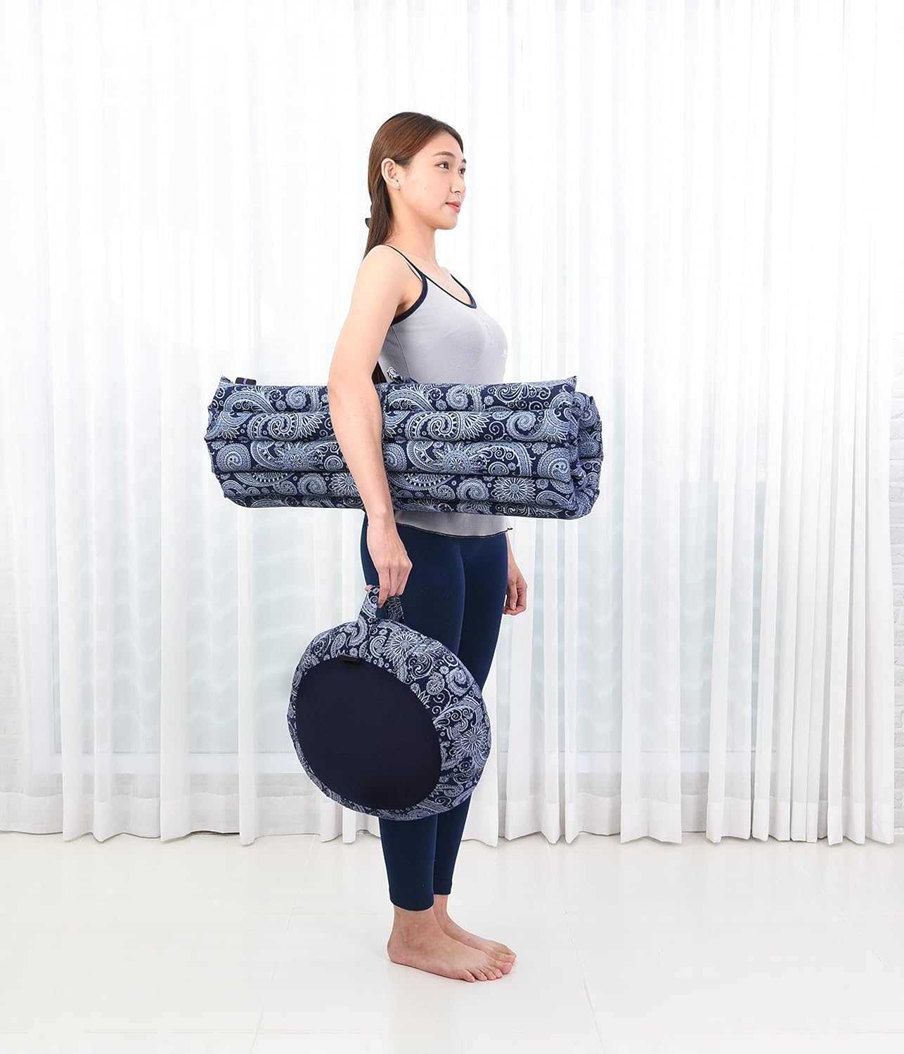 Meditationskissen Set mit Zafu und Zabuton, Cbt1 - Blau