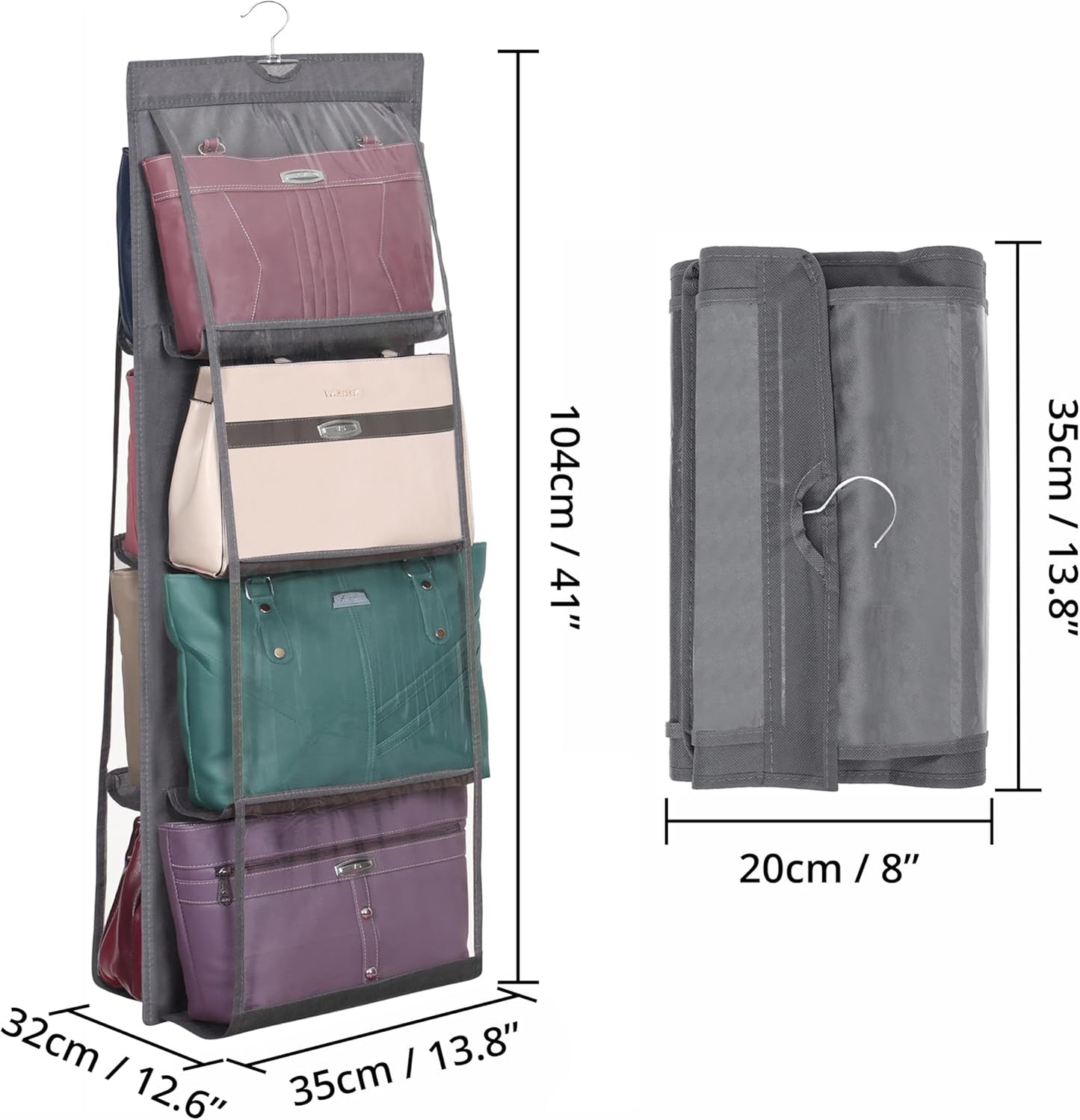 Handtaschen Organizer (2er Set), Grau