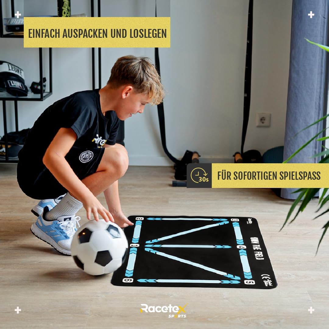 Fussball-Trainingsmatte für Kinder, Blau 90x60 (cm)